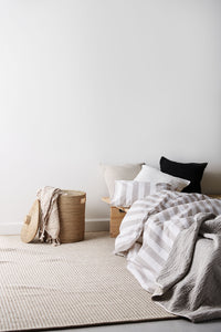 Halla wool rug 70x150 cm | natural beige/white