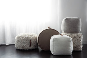 Taival pouf | natural white with YKK zipper