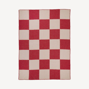 Ala wool throw 130x180cm | red/natural white