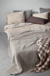 Viiru bedspread 260x260 cm | melange brown/chalk