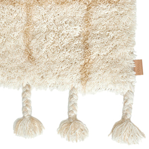Kara wool shaggy rug 140x200 cm | natural white/beige