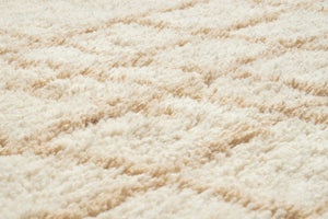 Kara wool shaggy rug 170x240 cm | natural white/beige