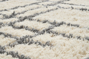 Kara wool shaggy rug 190x290 cm | natural white/gray