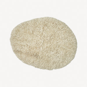 Kivi shaggy wool rug 110x140cm | natural white