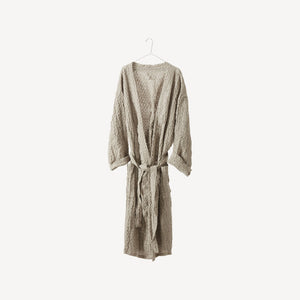 Li linen waffle bathrobe | natural