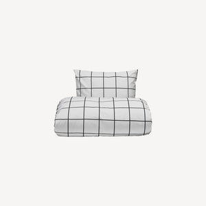 Loma double bed linen set | white/black
