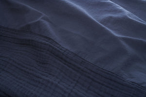 Meri double bedlinen set muslin | dark blue