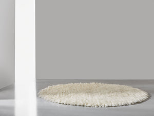 Muhvi shaggy wool rug 200cm | natural white