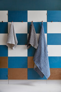 Puro Ruutu towel 100x150cm | dusty blue/sand