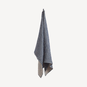 Puro Ruutu towel 100x150cm | dark blue/sand