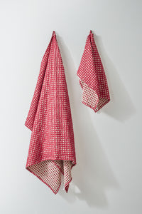 Puro Ruutu towel 50x70cm | red/sand