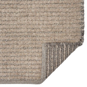 Sammal wool pile rug 70x140 | beige/natural gray