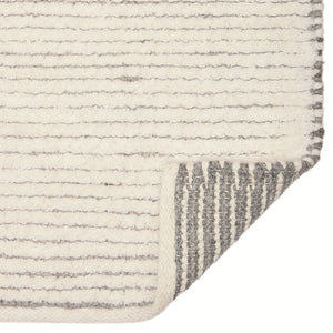Sammal wool pile rug 170x240 | natural white/natural gray